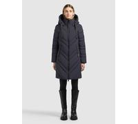 Steppmantel KHUJO "TABY2", Damen, Gr. M, shark grau, Web, 100% Polyester, unifarben, regular fit knielang, eingesetzt elastischer Bund mit Windstopper, Mäntel Steppmantel (18124616-M) shark grau
