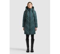 Steppmantel KHUJO "TABY2", Damen, Gr. S, leafy grün, Web, 100% Polyester, unifarben, regular fit knielang, eingesetzt elastischer Bund mit Windstopper, Mäntel Steppmantel (70658335-S) leafy grün