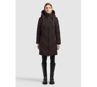 Steppmantel KHUJO "TABY2", Damen, Gr. XL, moody plum, Web, 100% Polyester, unifarben, regular fit knielang, eingesetzt elastischer Bund mit Windstopper, Mäntel Steppmantel (40860425-XL) moody plum