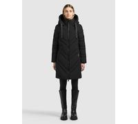 Steppmantel KHUJO "TABY2", Damen, Gr. XXL, schwarz, Web, 100% Polyester, unifarben, regular fit knielang, eingesetzt elastischer Bund mit Windstopper, Mäntel Steppmantel (28558339-XXL) schwarz