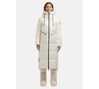 Steppmantel KHUJO "Tonia", Damen, Gr. S (36), weiß, Obermaterial: 100% Nylon; Innenfutter: 100% Nylon; Wattierung: 100% Polyester, Basic, gerade wadenlang, hoch geschlossener Ausschnitt, Ärmel ohne Är