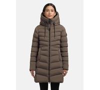 Steppmantel KHUJO "Tuhani5", Damen, Gr. S (36), braun (grün), Obermaterial: 100% Polyester. Innenfutter: 100% Nylon. Wattierung: 100% Polyester, tailliert ca. Mitte Oberschenkel, hoch geschlossener Au