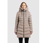 Steppmantel KHUJO "TUHANI5", Damen, Gr. XL (42), greige, Steppware, Obermaterial: 100% Polyester. Futter: 100% Nylon. Wattierung: 100% Polyester, unifarben, hüftbedeckend, elastischer Bund, Mäntel Ste