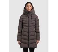Steppmantel KHUJO "TUHANI5", Damen, Gr. XXL (44), braun (graphite grau), Steppware, Obermaterial: 100% Polyester. Futter: 100% Nylon. Wattierung: 100% Polyester, unifarben, hüftbedeckend, elastischer 
