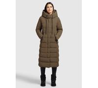 Steppmantel KHUJO "TYNSE", Damen, Gr. S, braun, Web, 100% Polyester, unifarben, regular fit wadenlang, eingesetzt elastischer Bund mit Windstopper, Mäntel Steppmantel (57144930-S) braun