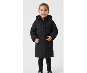 Steppmantel KIDS ONLY "KOGIRENE PUFFER COAT OTW NOOS", Mädchen, Gr. 134, schwarz, Web, Obermaterial: 100% Polyester, unifarben, normal knielang, Mäntel Steppmantel, mit seitlichen Druckknöpfen (144044