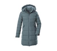 Steppmantel KILLTEC "KOW 11 WMN QLTD PRK", Damen, Gr. 46, graublau, Obermaterial: 100% Polyester;Futter: 100% Polyester;Füllung: 100% Polyester, Mäntel Steppmantel, Wasserabweisender Parka mit verstel