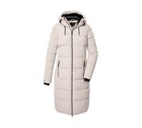 Steppmantel KILLTEC "KOW 56 WMN QLTD CT", Damen, Gr. 42, weiß (sand), Obermaterial: 100% Polyester.Futter: 100% Polyester.Füllung: 100% Polyester, Mäntel Steppmantel, Winddichter, wasserabweisender Wi