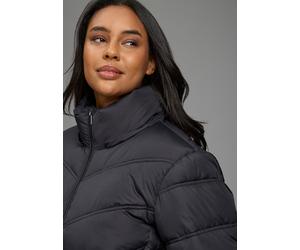 Steppmantel LAURA SCOTT CURVE "Große Größen", Damen, Gr. 56, schwarz, Web, Obermaterial: 100% Polyester. Futter: 100% Polyester. Wattierung: 100% Polyester, unifarben, figurumspielend knielang, Mäntel