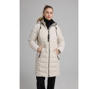 Steppmantel MANISA, Damen, Gr. 42, beige (light beige), Web, Obermaterial: 100% Polyester. Futter: 100% Polyamid, unifarben, normal kniebedeckend, Rundhals, Mäntel Steppmantel, mit Stehkragen und Reiß