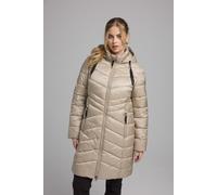 Steppmantel MANISA, Damen, Gr. 52, beige, Web, Obermaterial: 100% Polyamid. Futter: 100% Polyamid, unifarben, kniebedeckend, Rundhals, Mäntel Steppmantel, mit abnehmbarer Kapuze (20410246-52)