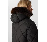 Steppmantel mit abnehmbarem Fellbesatz schwarz 42