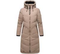 MARIKOO Damen Winterjacke Stepp Winter Jacke gesteppter Wintermantel warm lang Mantel B949 [B949-Benik-Taupe-Grey-Gr.XL]