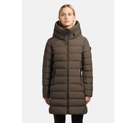 Steppmantel KHUJO "Nekar-YM", Damen, Gr. S (36), grün (dunkelgrün), Obermaterial: 100% Polyester, Innenfutter: 100% Nylon, Wattierung: 100% Polyester, casual, tailliert ca. Mitte Oberschenkel, hoch ge