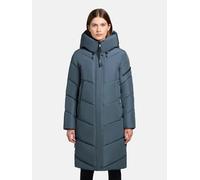 Steppmantel KHUJO "Jange-YM", Damen, Gr. XS(34), blau, Obermaterial: 100% Polyester, Futter: 100% Nylon, Wattierung 100% Polyester, Casual, tailliert knielang, hoch geschlossener Ausschnitt, Ärmel ohn