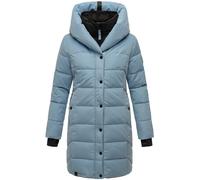 Steppmantel NAVAHOO "Knutschilein" Gr. S (36), blau (rauchblau) Damen Mäntel Übergangsmäntel Stylischer Damenmantel mit abnehmbarem Fleece-Kragen (31857446-S)