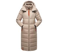 Steppmantel NAVAHOO "Kristallblume", Damen, Gr. 6XL (52), grau (taupe), Obermaterial: 100% Polyester, Futter: 100% Polyester, Wattierung: 100% Polyester, modisch, lässig geschnitten ca. Mitte Wade, ho