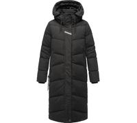 Navahoo Damen Wintermantel Warmer Steppmantel lang mit Kapuze Kuschelmausi Black Gr. XL