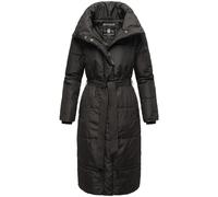 Navahoo Damen Wintermantel Warmer Steppmantel extralang mit Gürtel Mirenaa Black Gr. XL