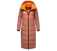 Steppmantel NAVAHOO "Schmuseengel" Gr. S (36), orange (terrakotta) Damen Mäntel Lange warm gefütterte Winter Steppjacke mit Kontrastdetails (94119751-S)