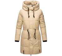 Navahoo Damen Wintermantel kurzer Steppmantel mit Kapuze Zuckertatze XIV Beige Gr. L