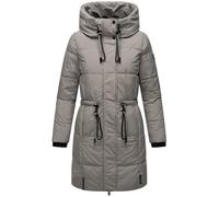 Navahoo Damen Wintermantel kurzer Steppmantel mit Kapuze Zuckertatze XIV Grey Gr. L