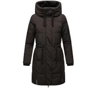 Navahoo Damen Wintermantel kurzer Steppmantel mit Kapuze Zuckertatze XIV Black Gr. M