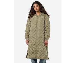 Steppmantel NOISY MAY "NMGILLY QUILTED COAT FWD NOOS", Damen, Gr. S (36), beige (mermaid), Steppware, Obermaterial: 100% Polyester, unifarben, knieumspielend, Rippbündchen, Mäntel Steppmantel (5975845