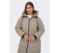 Steppmantel ONLY CARMAKOMA "CARJULIET LIFE QUILT COAT OTW", Damen, Gr. M, silber (silber mink), Web, Obermaterial: 100% Polyester, unifarben, regular fit, Mäntel Steppmantel (55820519-M) silber mink