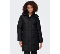 Steppmantel ONLY "ONLAGNES COATED PUFFER COAT OTW", Damen, Gr. M, schwarz, Steppware, Obermaterial: 100% Polyester, unifarben, ca. Mitte Oberschenkel, Mäntel Steppmantel (64905305-M) schwarz