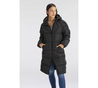 Steppmantel ONLY "ONLAMAND - Langer Puffercoat mit 2-Wege-Reißverschluss", Damen, Gr. XXL, schwarz, Web, Obermaterial: 100% Polyester, unifarben, lässig geschnitten lang, Mäntel Steppmantel, lässig ge