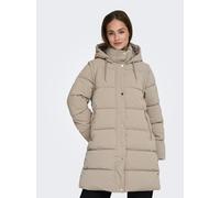Steppmantel ONLY "ONLDIXIE LIFE 2IN1 PUFFER COAT CC OTW", Damen, Gr. M, string, Web, Obermaterial: 100% Polyester, unifarben, regular fit, Rippbündchen, Mäntel Steppmantel (37217043-M) string