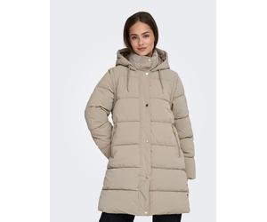 Steppmantel ONLY "ONLDIXIE LIFE 2IN1 PUFFER COAT CC OTW", Damen, Gr. S, beige (string), Steppware, Obermaterial: 100% Polyester, unifarben, regular fit ca. Mitte Oberschenkel, Rippbündchen, Mäntel Ste