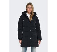 Steppmantel ONLY "ONLDIXIE LIFE 2IN1 PUFFER COAT CC OTW", Damen, Gr. XS, schwarz detail:with silber trim, Steppware, Obermaterial: 100% Polyester, unifarben, regular fit ca. Mitte Oberschenkel, Rippbü