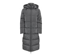 Steppmantel ONLY "ONLELLA WATER REP. PUFFER COAT OTW", Damen, Gr. L, grau (magnet), Web, Obermaterial: 100% Polyester, unifarben, regular fit knielang, Mäntel Steppmantel (51238513-L) magnet
