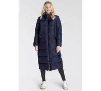 Steppmantel ONLY "ONLIRINA X-LONG 2IN1 PUFFER OTW", Damen, Gr. S (36), blau (night sky), Web, Obermaterial: 100% Polyester, lässig geschnitten kniebedeckend, abnehmbar, Mäntel Steppmantel, auch als We