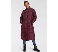 Steppmantel ONLY "ONLIRINA X-LONG 2IN1 PUFFER OTW", Damen, Gr. XS (34), rot (port royale), Web, Obermaterial: 100% Polyester, lässig geschnitten kniebedeckend, abnehmbar, Mäntel Steppmantel, auch als 