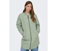 Steppmantel ONLY "ONLJESSICA QUILTED COAT ZIP CC OTW", Damen, Gr. XL, grün (lilypad), Web, Obermaterial: 100% Polyester, unifarben, ca. Mitte Oberschenkel, Rundhals, Rippbündchen, Mäntel Steppmantel,