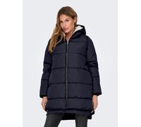 Steppmantel ONLY "ONLKELLY NORA LONG PUFFER COAT OTW", Damen, Gr. S, blau (night sky), Steppware, Obermaterial: 100% Polyester, unifarben, regular fit ca. Mitte Oberschenkel, Mäntel Steppmantel (43571