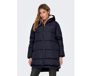 Steppmantel ONLY "ONLKELLY NORA LONG PUFFER COAT OTW", Damen, Gr. S, blau (night sky), Steppware, Obermaterial: 100% Polyester, unifarben, regular fit ca. Mitte Oberschenkel, Mäntel Steppmantel (43571