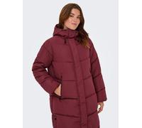 Steppmantel ONLY "ONLMAGGI LIFE LONG PUFFER CC OTW", Damen, Gr. S, rot (cabernet), Web, Obermaterial: 100% Polyester, unifarben, regular fit, Mäntel Steppmantel (99199401-S) cabernet