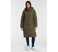 Steppmantel ONLY "ONLMEGAN LIFE LONG PUFFER COAT CS OTW", Damen, Gr. S, grün (kalamata), Steppware, Obermaterial: 100% Polyester, unifarben, lang, Mäntel Steppmantel, verdeckter Zipper, Reißverschluss
