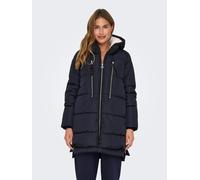 Steppmantel ONLY "ONLNEWNORA LONG PUFFER COAT LIFE CC OTW", Damen, Gr. L, blau (night sky), Steppware, Obermaterial: 100% Polyester, unifarben, regular fit taillenbedeckt, Mäntel Steppmantel (79105660