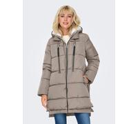 Steppmantel ONLY "ONLNEWNORA LONG PUFFER COAT LIFE CC OTW", Damen, Gr. XS, string, Steppware, Obermaterial: 100% Polyester, unifarben, regular fit taillenbedeckt, Mäntel Steppmantel (55612008-XS) stri