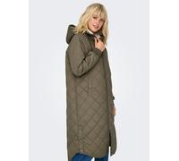 Steppmantel ONLY "ONLNEWSANDY QUILT COAT CC OTW", Damen, Gr. S, braun (walnut), Steppware, Obermaterial: 100% Nylon, unifarben, regular fit, Rippstrickbündchen, Mäntel Steppmantel (17140422-S) walnut