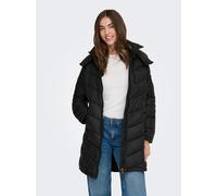 Steppmantel ONLY "ONLTAHIA LW QUILTED COAT CC OTW", Damen, Gr. L, schwarz (schwarz detail:lining schwarz), Web, Obermaterial: 100% Nylon, unifarben, regular fit, hoch geschlossener Ausschnitt, Mäntel