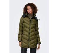 Steppmantel ONLY "ONLTAHIA LW QUILTED COAT CC OTW", Damen, Gr. M, schwarz (beech detail:lining schwarz), Web, Obermaterial: 100% Nylon, unifarben, regular fit, hoch geschlossener Ausschnitt, Mäntel St