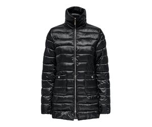 Steppmantel ONLY "ONLVEGA LIFE FITTED QUILT COAT CC OTW", Damen, Gr. S, schwarz, Steppware, Obermaterial: 55% Polyester, 45% Nylon, unifarben, regular fit Po-bedeckend, Mäntel Steppmantel (53181839-S)