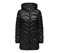 Steppmantel ONLY "ONLVEGA WAVE QUILTED COAT CC OTW", Damen, Gr. S (36), schwarz, Steppware, Obermaterial: 60% Polyester, 40% Nylon, leicht glänzend, unifarben, Mäntel Steppmantel (27445867-S)