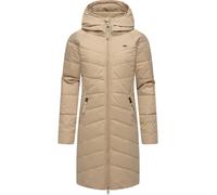 Steppmantel RAGWEAR "Dizzie Coat", Damen, Gr. L (40), grau (taupe), Außenmaterial: 100% Polyester; Innenfutter: 100% Polyester; Wattierung: 100% Polyester, normal ca. Mitte Oberschenkel, hoch geschlos